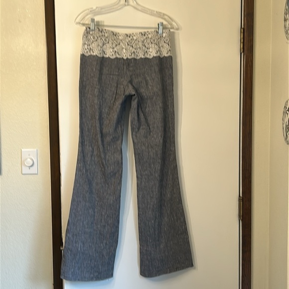 ANTHROPOLOGIE ELEVENSES THE BRIGHTON LINEN AND LACE WIDE LEG PANTS SIZE 4 - Picture 2 of 12